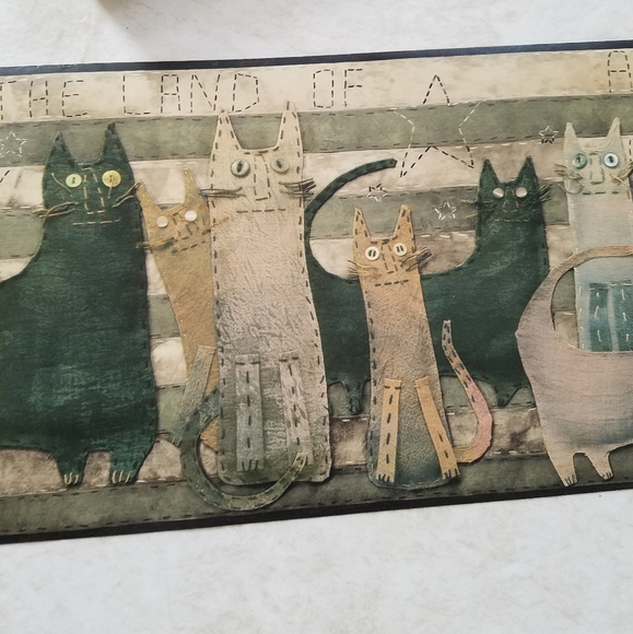 Country Folk Art Wallpaper Border Chesapeake Borders A263 Calico Cat Dolls Country Folk Art Wallpaper Border Chesapeake Borders A263 Calico Cat Dolls